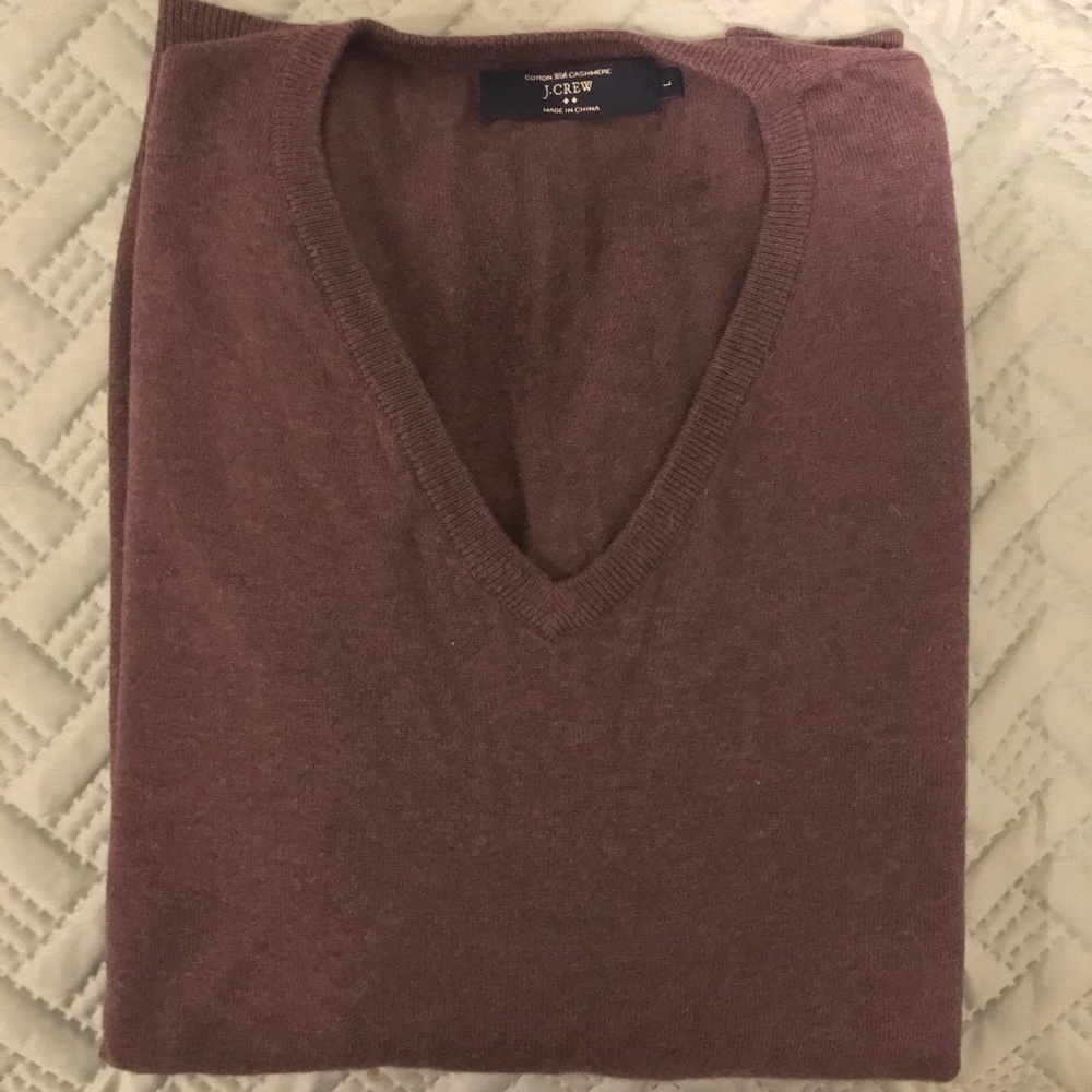 Men’s L J. Crew Cashmere Cotton V-neck Sweater